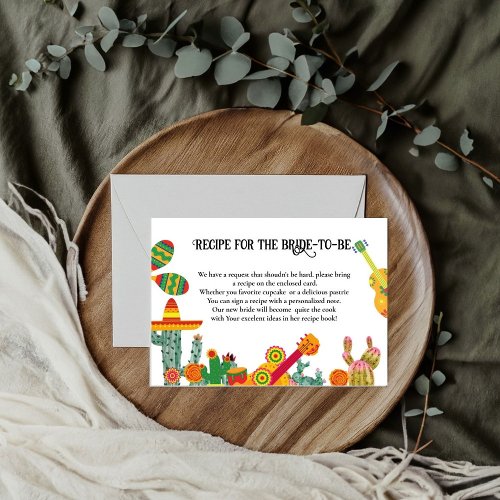 Mexican Taco bout request recipe for the bride Enclosure Card
