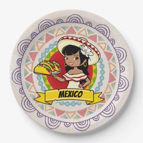 Mexican Taco Paper Plates