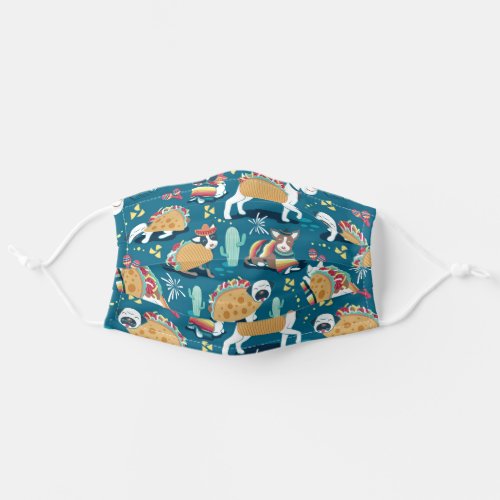 Mexican tacos dogs dachshunds pug puppy teal mask
