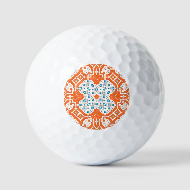 Mexican Talavera: Antique Ceramic Seamless Golf Balls (Front)