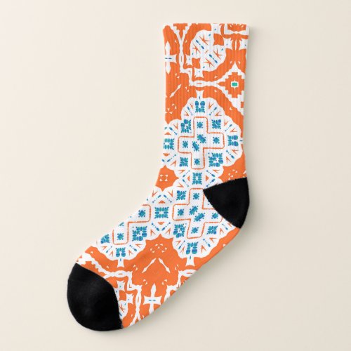 Mexican Talavera Antique Ceramic Seamless Socks