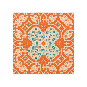 Mexican Talavera: Antique Ceramic Seamless Wood Wall Art