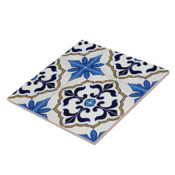 Mexican talavera blue star Ceramic Photo Tile | Zazzle