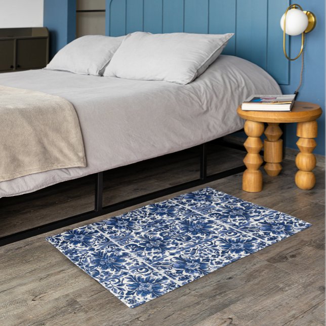 Mexican Talavera Blue White Tiles Rug (Creator Uploaded)