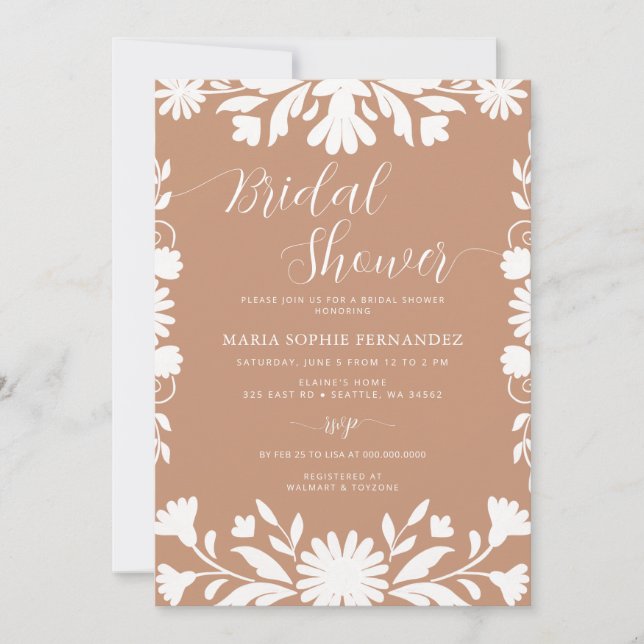 Mexican Talavera Boho Barro Bridal Shower Invitation (Front)