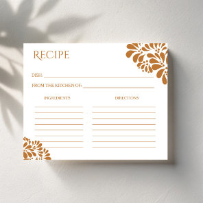 Mexican talavera bridal shower recipe card