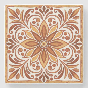 Mexican Talavera brown elegant wedding favors Stone Coaster