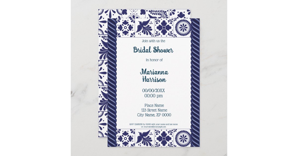 Mexican Talavera Design Bridal Shower Invitation | Zazzle