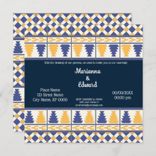 Mexican Talavera Design Wedding Invitation