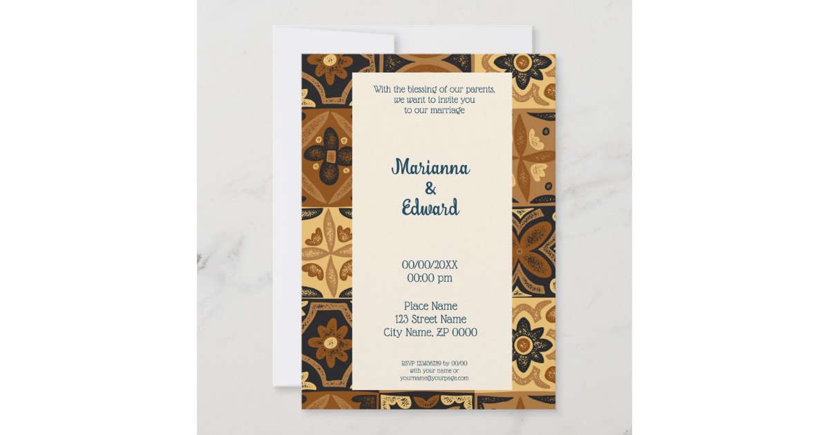 Mexican Talavera Design Wedding Invitation | Zazzle