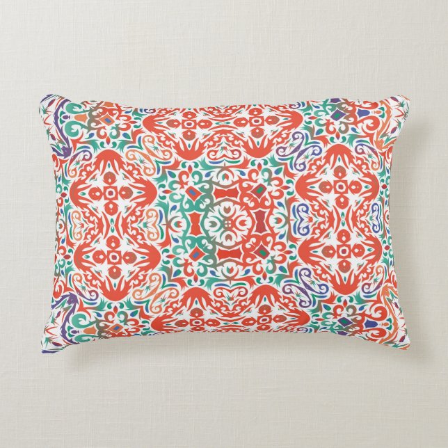 Mexican Talavera: Ethnic Tile Collage. Accent Pillow (Front)