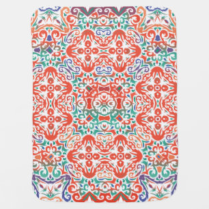Mexican Talavera: Ethnic Tile Collage. Baby Blanket