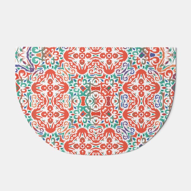 Mexican Talavera: Ethnic Tile Collage. Doormat (Front)