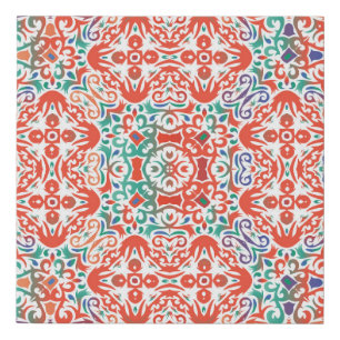 Mexican Talavera: Ethnic Tile Collage. Faux Canvas Print