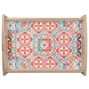 Mexican Talavera: Ethnic Tile Collage. Serving Tray