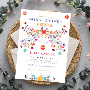 Mexican Talavera Floral Fiesta Bridal Shower Invitation