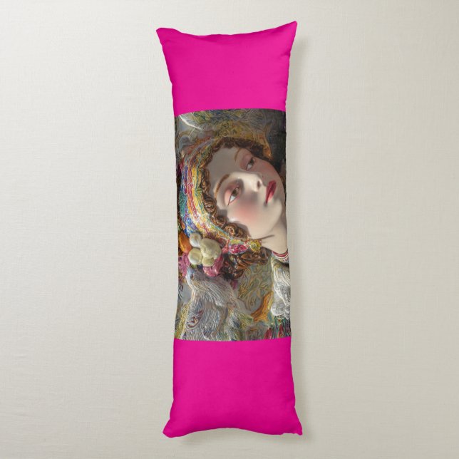 Mexican Talavera Harmony Art Inspired by Puebla  Body Pillow (Back (Vertical))
