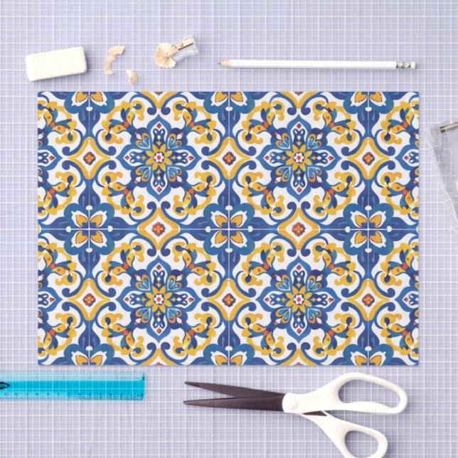 Mexican Talavera Pattern Tissue Paper (Craft)