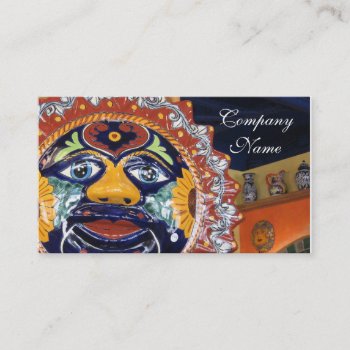 Mexican Talavera Style Sun Business Card by beautyofmexico at Zazzle