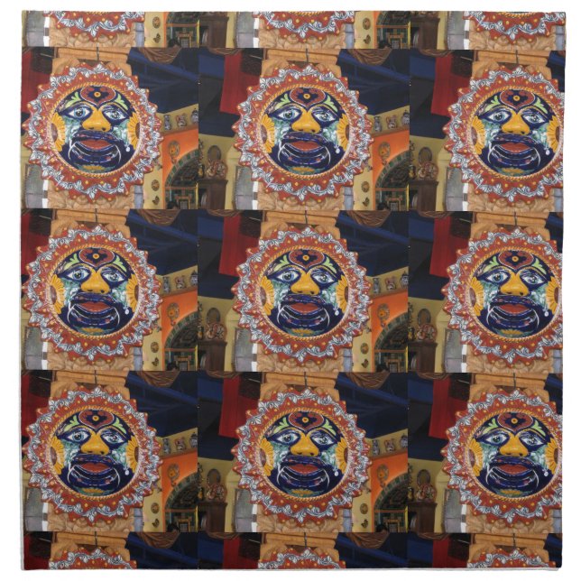 Mexican Talavera style sun Napkin (Front)