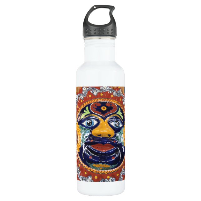 Mexican Talavera style sun Water Bottle (Front)