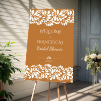 Mexican talavera terracotta bridal shower welcome