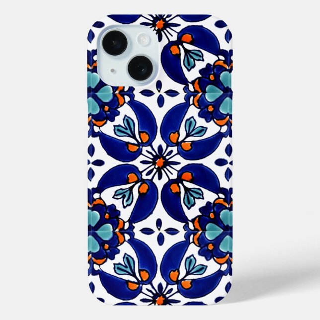 Mexican Talavera Terracotta Tile Design No. 1 Case-Mate iPhone Case (Back)