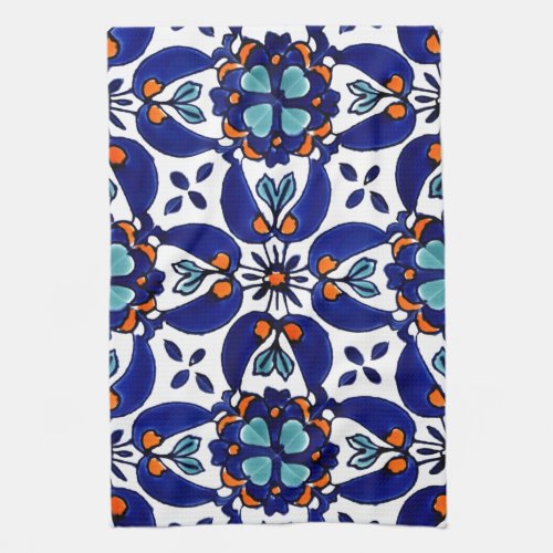Mexican Talavera Terracotta Tile Design No 1 Kitchen Towel