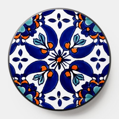 Mexican Talavera Terracotta Tile Design No 1 PopSocket