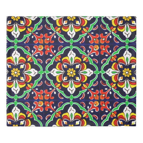 Mexican Talavera Terracotta Tile Design No 2 Duvet Cover