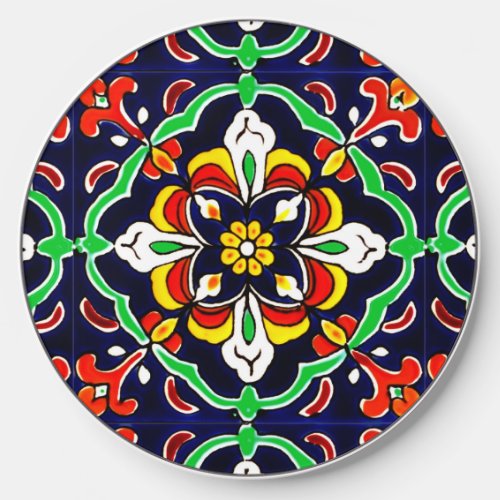 Mexican Talavera Terracotta Tile Design No 2 Wireless Charger