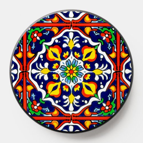 Mexican Talavera Terracotta Tile Design No 3 PopSocket
