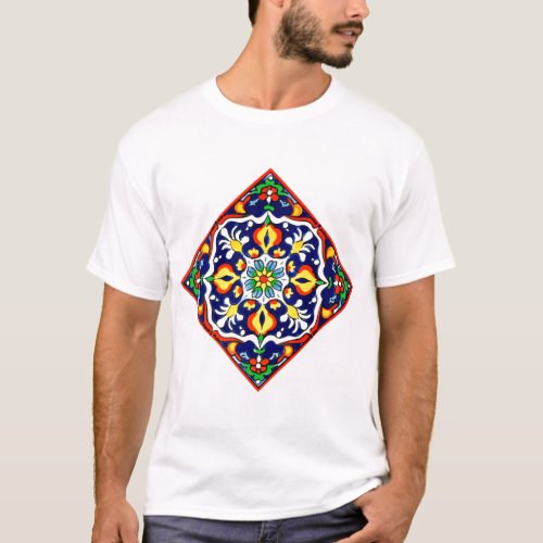 Mexican Talavera Terracotta Tile Design No 3 T_Shirt