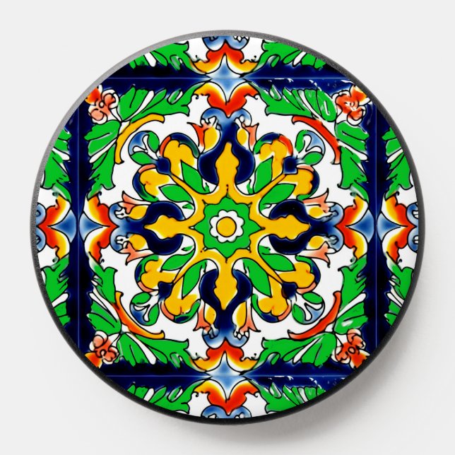 Mexican Talavera Terracotta Tile Design No. 4 PopSocket (Popsocket)