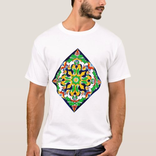 Mexican Talavera Terracotta Tile Design No 4 T_Shirt