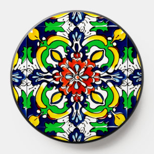 Mexican Talavera Terracotta Tile Design No. 7 PopSocket