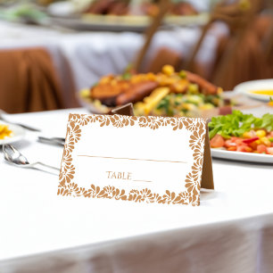 Mexican Talavera terracotta wedding  Place Card