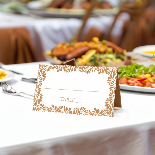 Mexican Talavera terracotta wedding Place Card