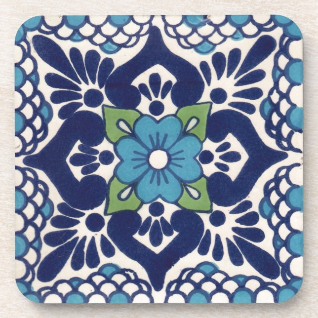 Mexican Talavera Tile Beverage Coaster (Front)