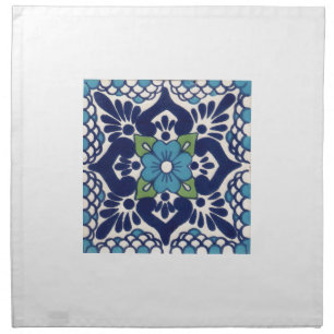 Mexican Talavera Tile Cloth Napkin
