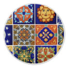 Mexican Talavera Tile Image On Round Drawer Pull