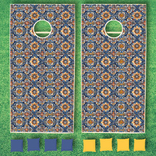 Mexican Talavera Tile Look Fiesta Mexico Cornhole Set