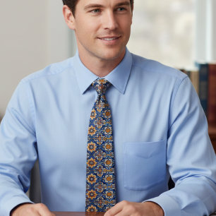 Mexican Talavera Tile Pottery Fiesta Spanish Neck Tie