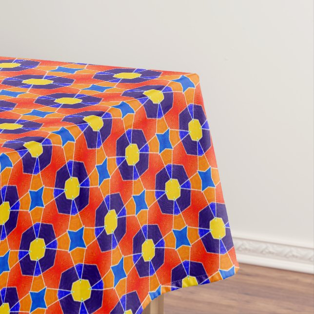 Mexican Talavera Tile Tablecloth (In Situ)
