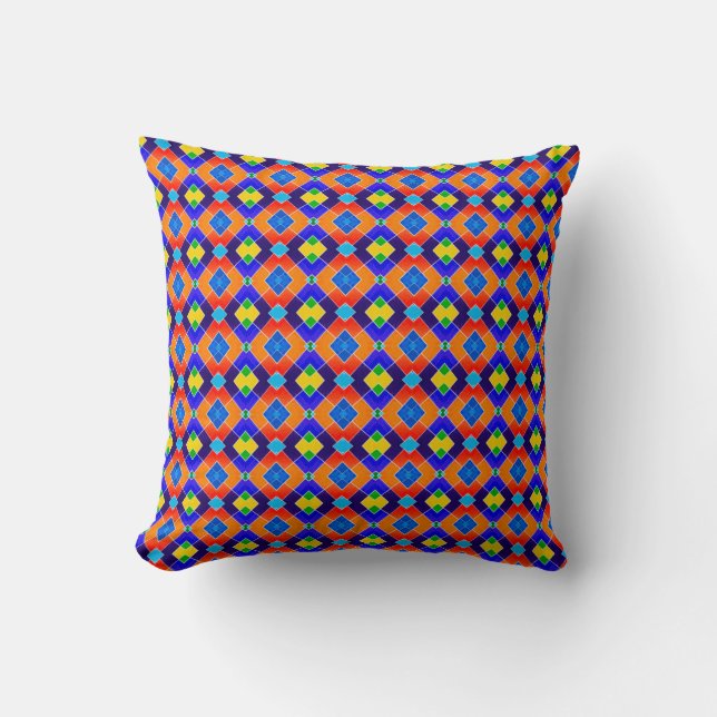 Mexican Talavera Tile Throw Pillow (Front)