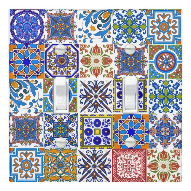 Mexican Talavera Tiles Light Switch Cover (In Situ)