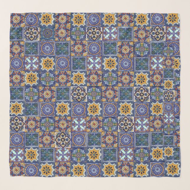 Mexican Talavera Tiles Scarf (Front)
