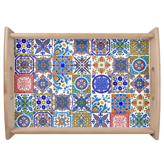Mexican Talavera Tiles Serving Tray (Front)