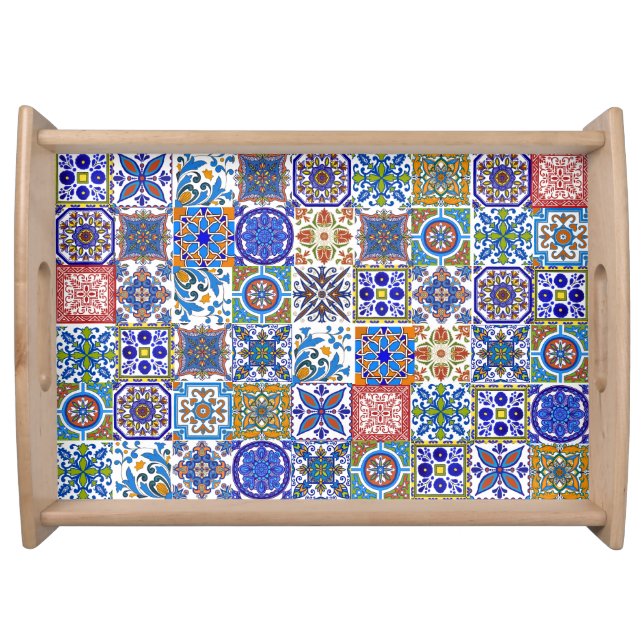 Mexican Talavera Tiles Serving Tray (Front)