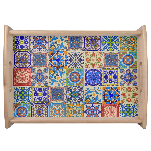 Mexican Talavera Tiles Serving Tray (Front)